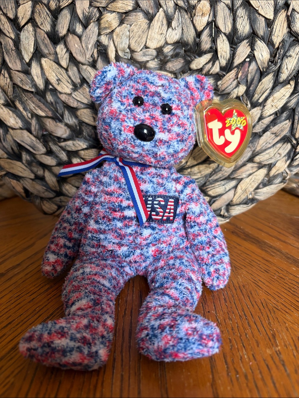 Ty USA Patriotic Multicolor Plush Bear - Red, White, Blue